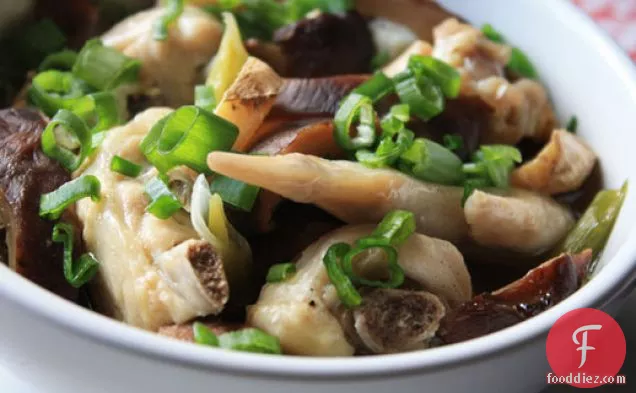 Steamed Chicken and Shiitake Mushrooms