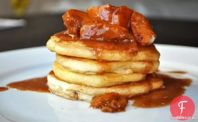Pancakes with Apricot-Bourbon Sauce