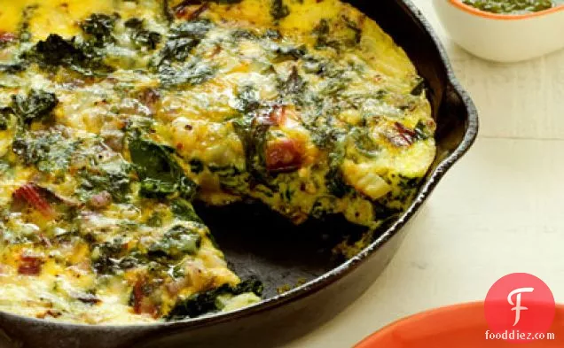 Frittata with Ricotta and Mixed Greens