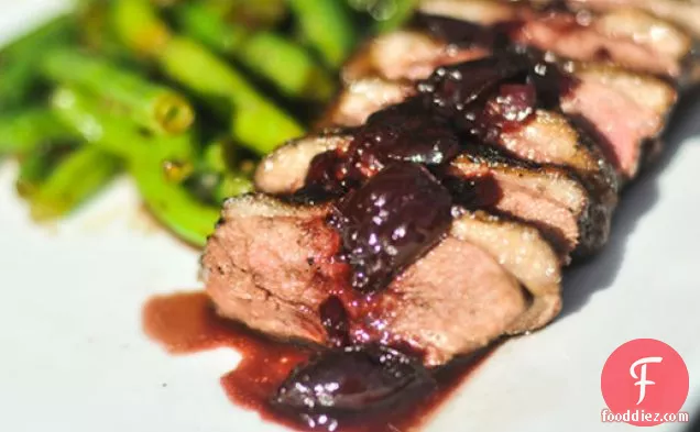 Peppered Duck Breasts with Cherry-Port Sauce