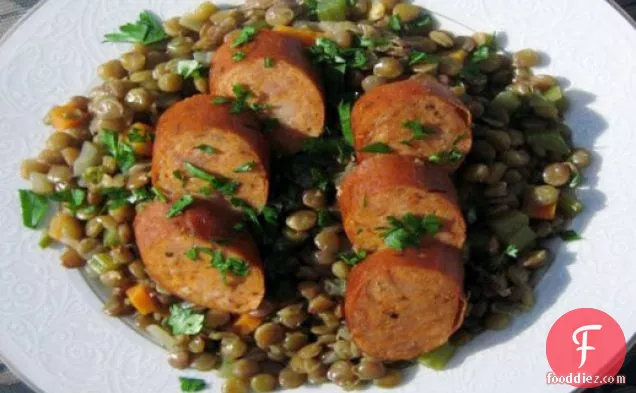 Lentils with Andouille Sausage