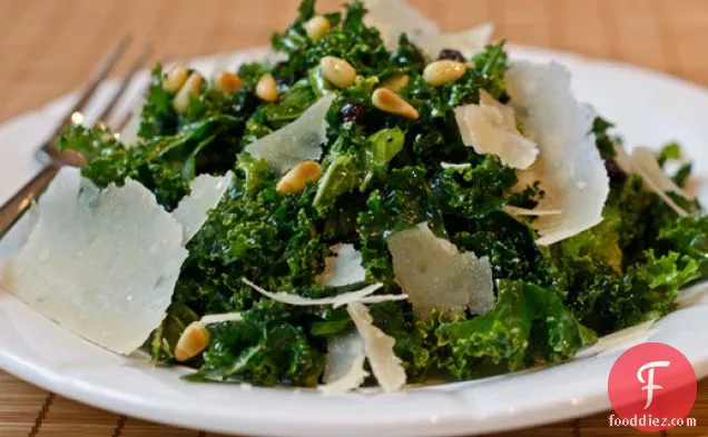 Shredded Kale Salad with Pine Nuts, Currants, and Parmesan