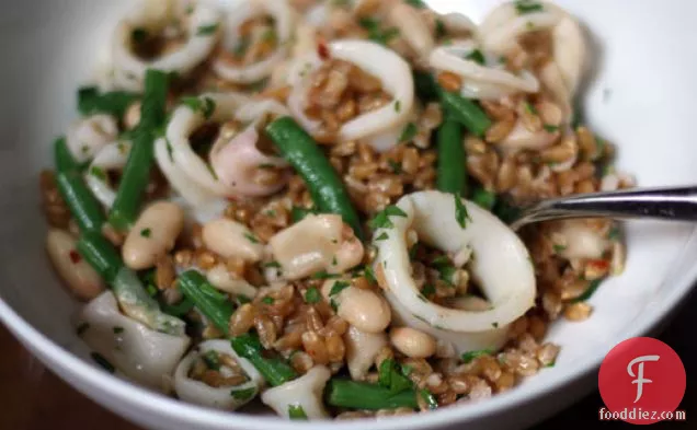 Farro Salad with Squid, White Beans, and Green Beans