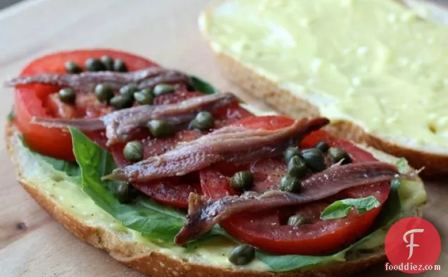Anchovy, Basil, and Tomato Sandwiches with Aioli