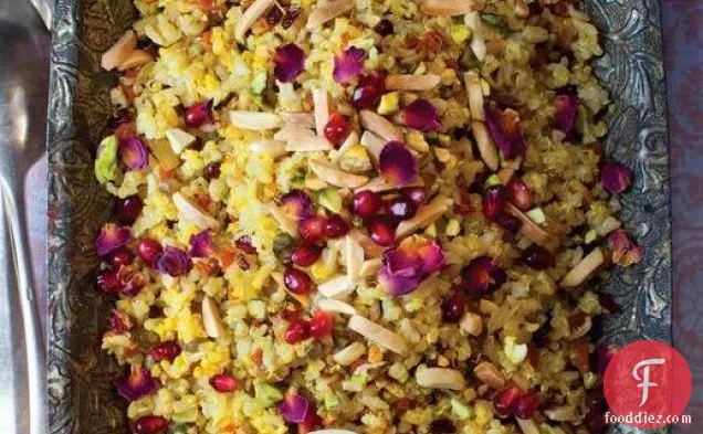 ज्वेल्ड ब्राउन बासमती चावल और क्विनोआ (मोरसा पोलो) 'द न्यू फ़ारसी किचन' से