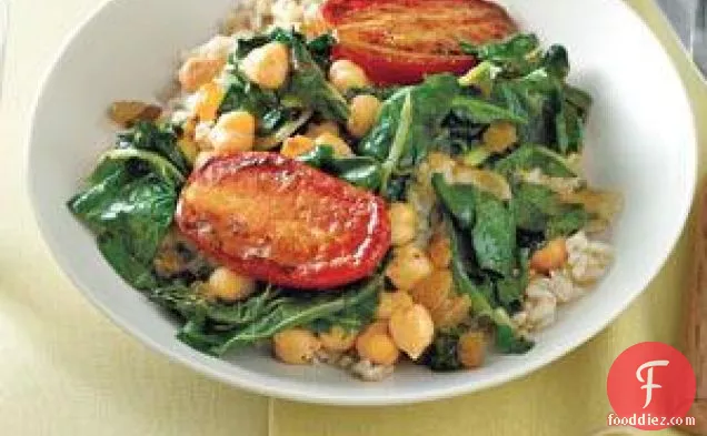 Chickpeas With Chard And Pan-roasted Tomatoes