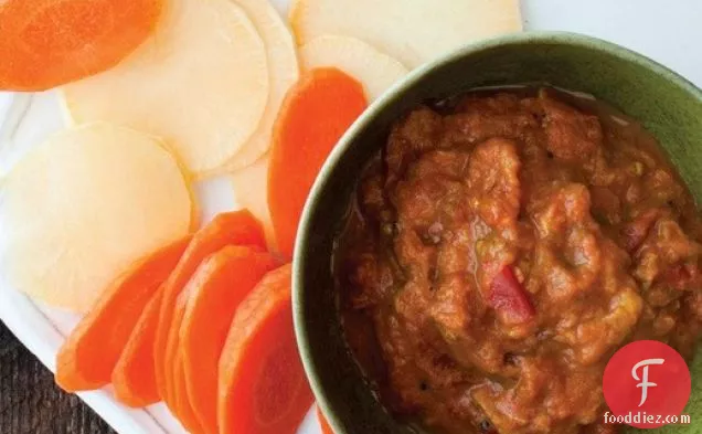 Garlicky Eggplant and Tomato Spread (Mirza Ghasemi) from 'The New Persian Kitchen