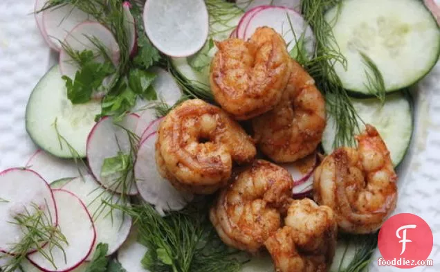 Make-Ahead Marinated Cucumber Salad with Radishes, Dill, and Shrimp