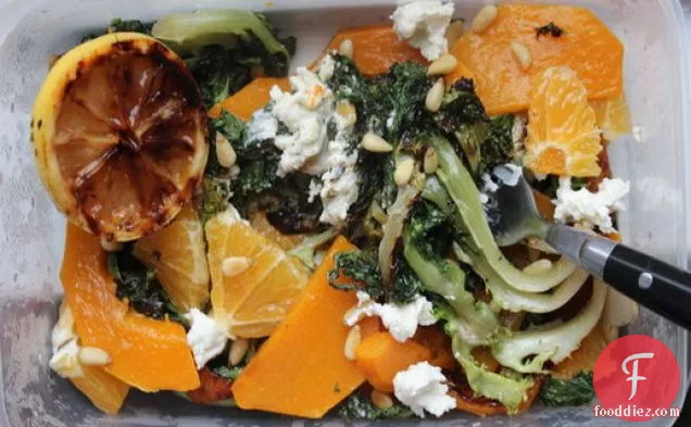 Make-Ahead Grilled Escarole Salad with Citrus, Squash and Ricotta