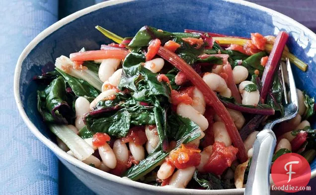 Quick White Bean Stew with Swiss Chard and Tomatoes