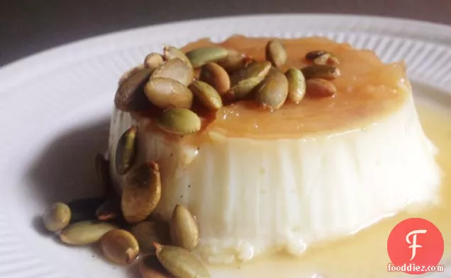 Caramel Apple Flan with Toasted Pepitas