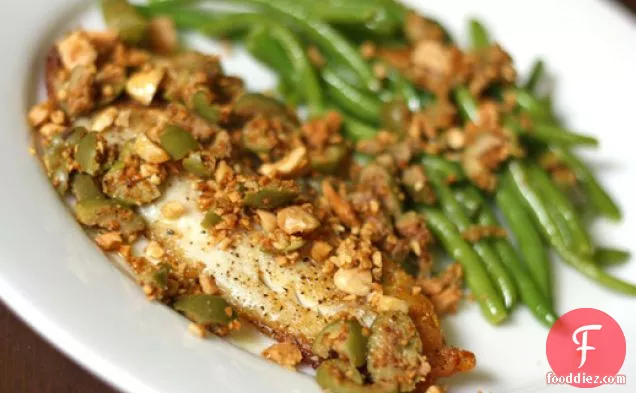 Tilapia with Toasted Almonds and Green Olives