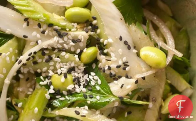 Asian Celery, Fennel, and Edamame Salad with Candied Lemon, from 'Flour, Too