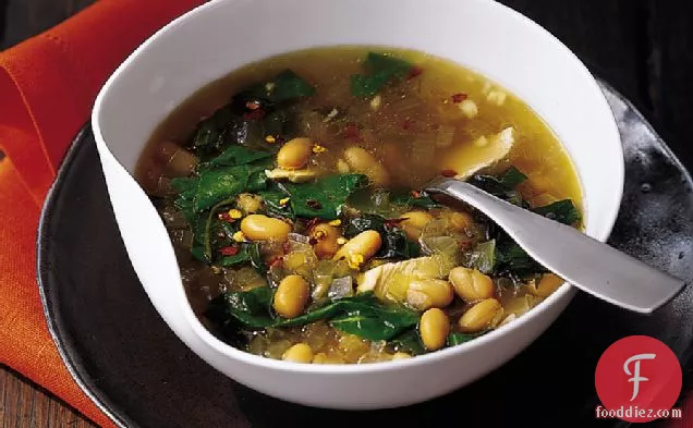 Garlicky White Bean Soup with Chicken and Chard