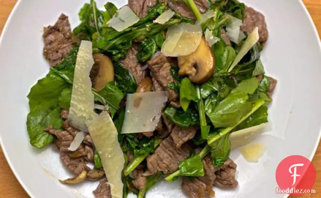 Dinner Tonight: Steak Salad with Balsamic and Wilted Arugula