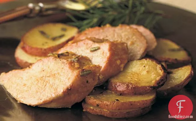 Hickory-Planked Pork Tenderloin with Rosemary Dijon Potatoes