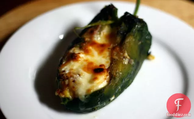 Baked Chile Rellenos with Corn and Crema