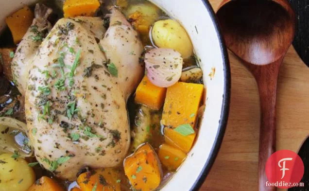 Chicken in a Pot (Poule au Pot) With Potatoes and Squash