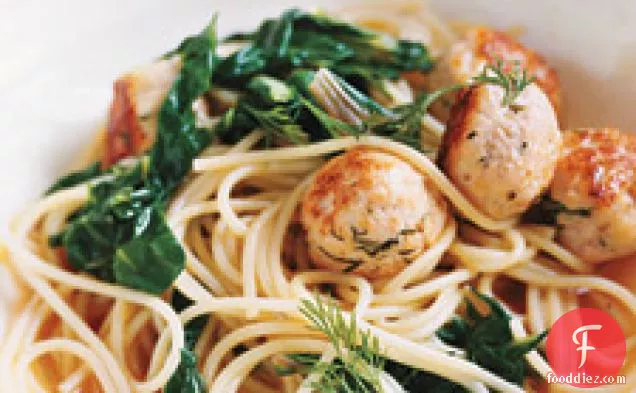 Jerusalem Artichoke Spaghetti With Turkey Meatballs