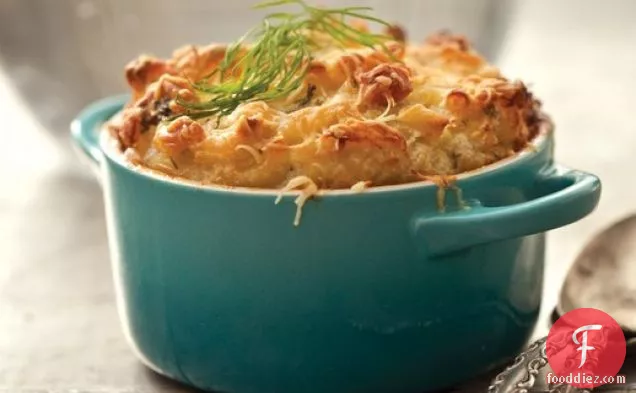 Mac and Cheese Soufflé with Country Ham from Sweet Potatoes Restaurant