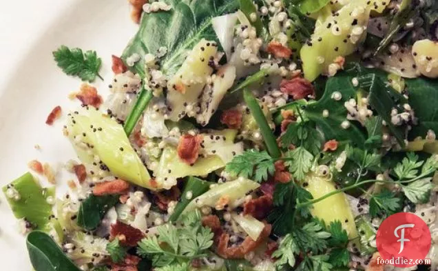 Speckled Salad with Quinoa, Leek, Bacon, & Chervil from 'Home Made Winter