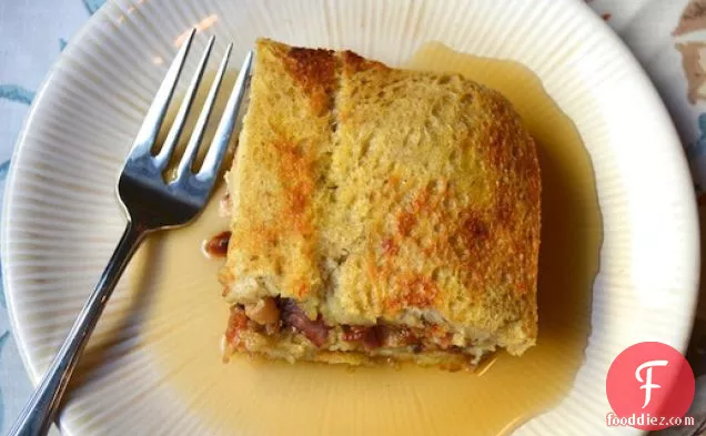 Maple-, Pecan-, and Bacon-Stuffed French Toast