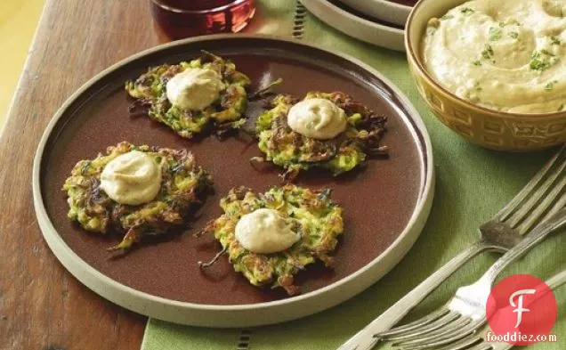 Kosher Revolution's Middle-Eastern Zucchini Cakes with Tahini Sauce