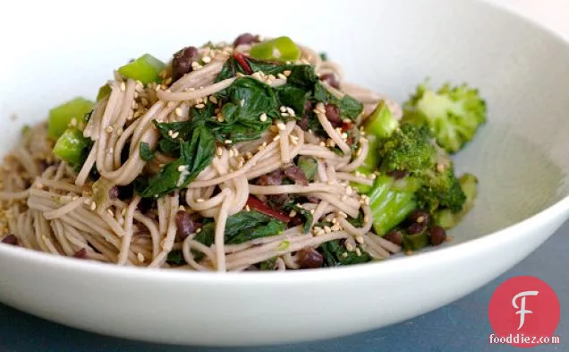 Miso Soba Stir Fry With Greens And Beans