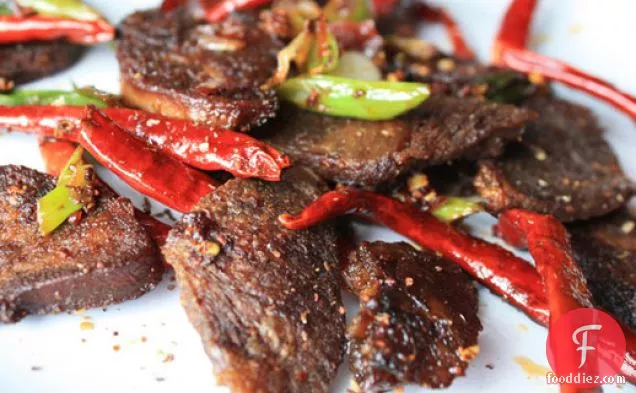 Very Crispy Tongue with Chili Bean Paste and Sichuan Peppercorns