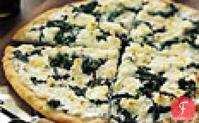Pizza Bianca with Goat Cheese and Greens