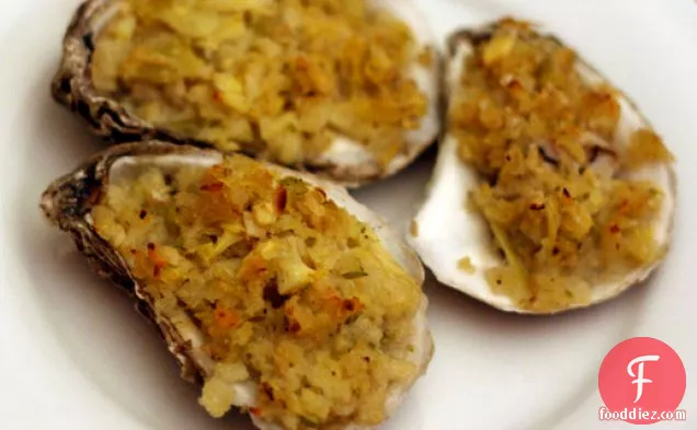 Dinner Tonight: Alton Brown's Baked Oysters with Artichoke and Panko Crumbs