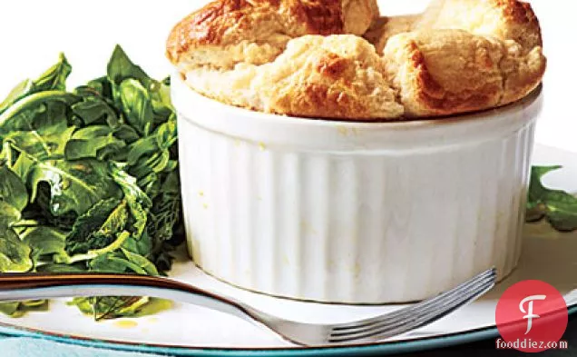 Cheese Soufflés with Herb Salad