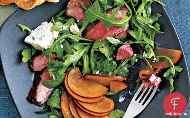 Flank Steak Salad with Plums and Blue Cheese