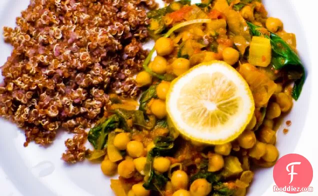 Chickpeas With Spring Greens (vegan)