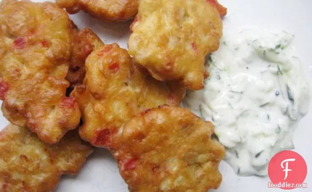 Chickpea Fritters with Yogurt Sauce