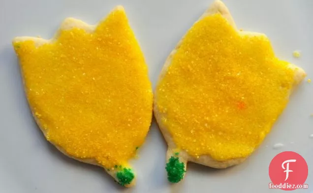 Iced Lemon Tulip Cookies