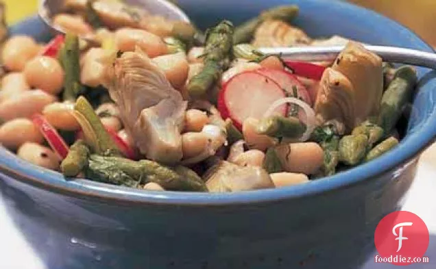 White Bean Salad with Asparagus and Artichokes