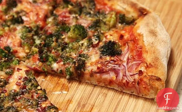 Caramelized Broccoli and Red Onion Pizza