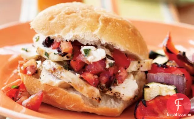 Grilled Chicken and Tapenade Sandwiches