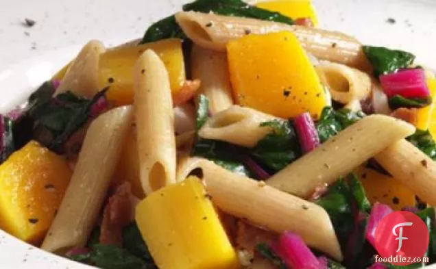 Penne With Braised Squash And Greens Recipe