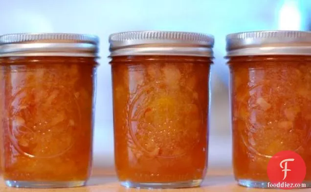 Apple Rhubarb Conserve with Almonds and Apricots