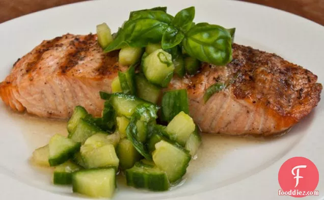 Serious Salads: Grilled Salmon with Thai Cucumber Basil Salad