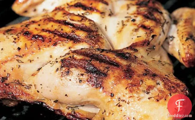 Grilled Split Chicken with Rosemary and Garlic