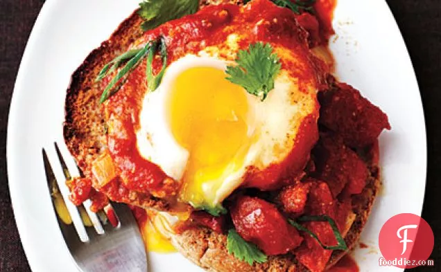 Eggs Poached in Curried Tomato Sauce