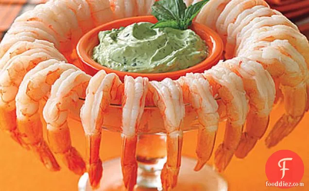 Shrimp Cocktail with Green Goblin Dressing