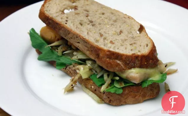 Trout and Charred Fennel with Aïoli on Whole Grain Bread