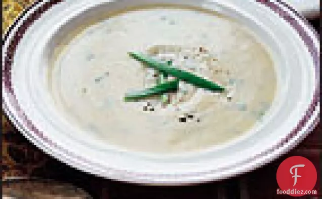 Creamy Turnip Soup with Cheese Crisps