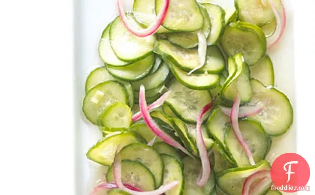 Sweet and Sour Cucumber and Red Onion Pickles