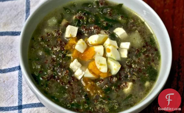 Dinner Tonight: Quinoa Chowder with Cumin, Feta, and Spinach