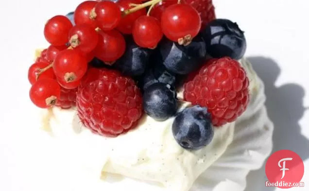 French in a Flash: Tricolore Berry Meringue Creams for Bastille Day